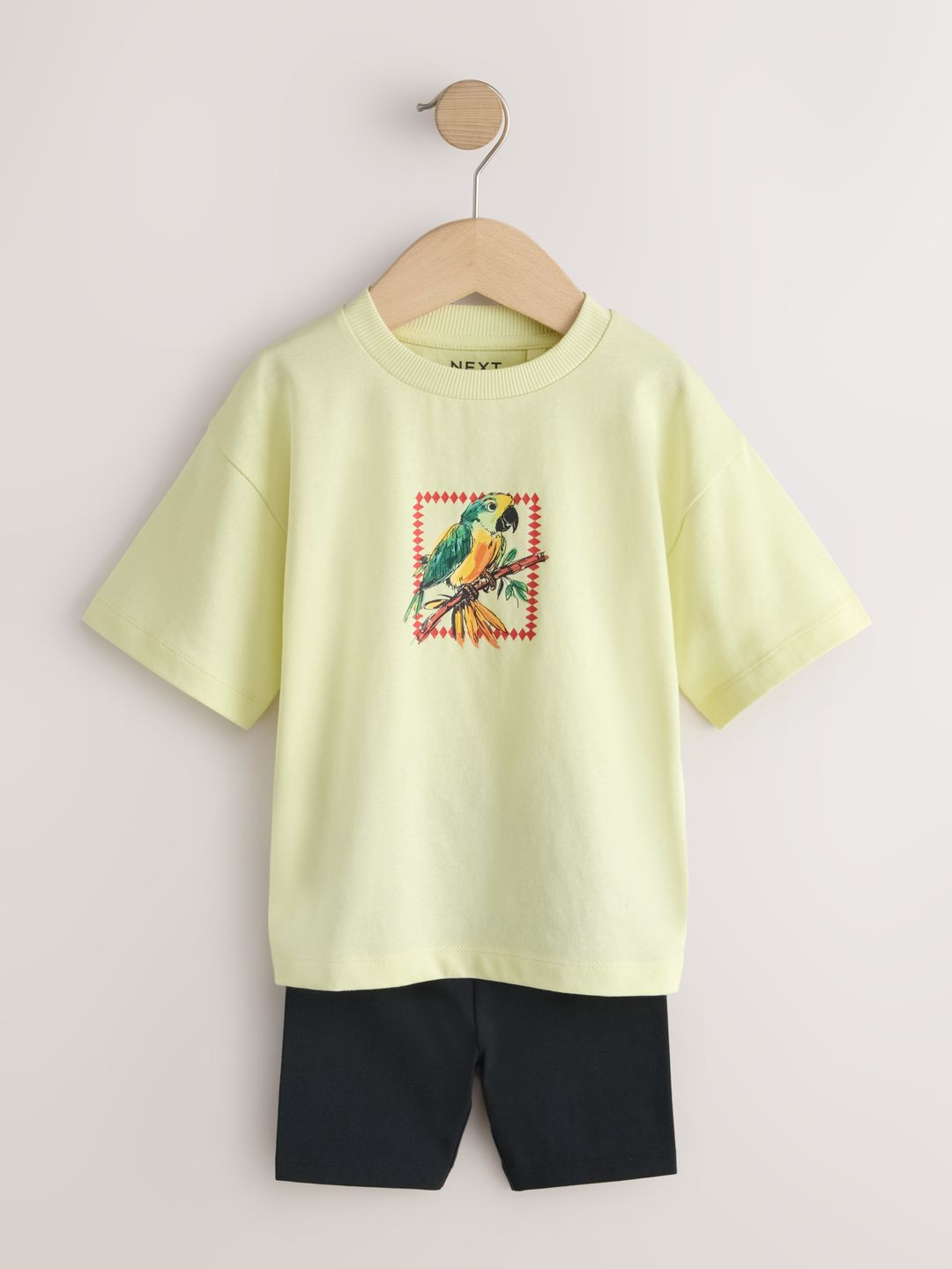 NEXT Boys Pure Cotton Printed T-shirt with Solid Shorts Co-Ords