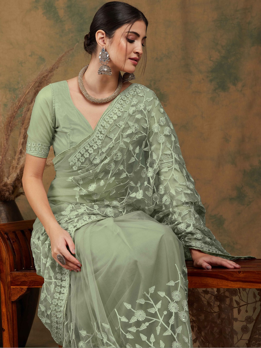 Sangria Embroidered Sarees