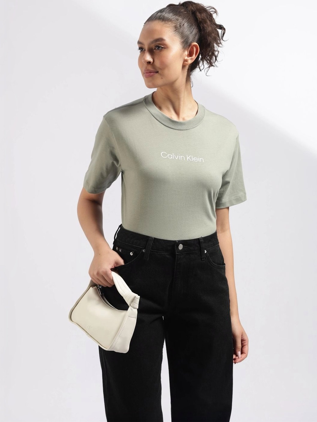 Calvin Klein Jeans Women Brand Logo Printed T-shirt