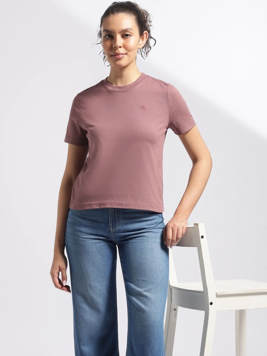 Calvin Klein Jeans Women Brand Logo Slim Fit T-shirt