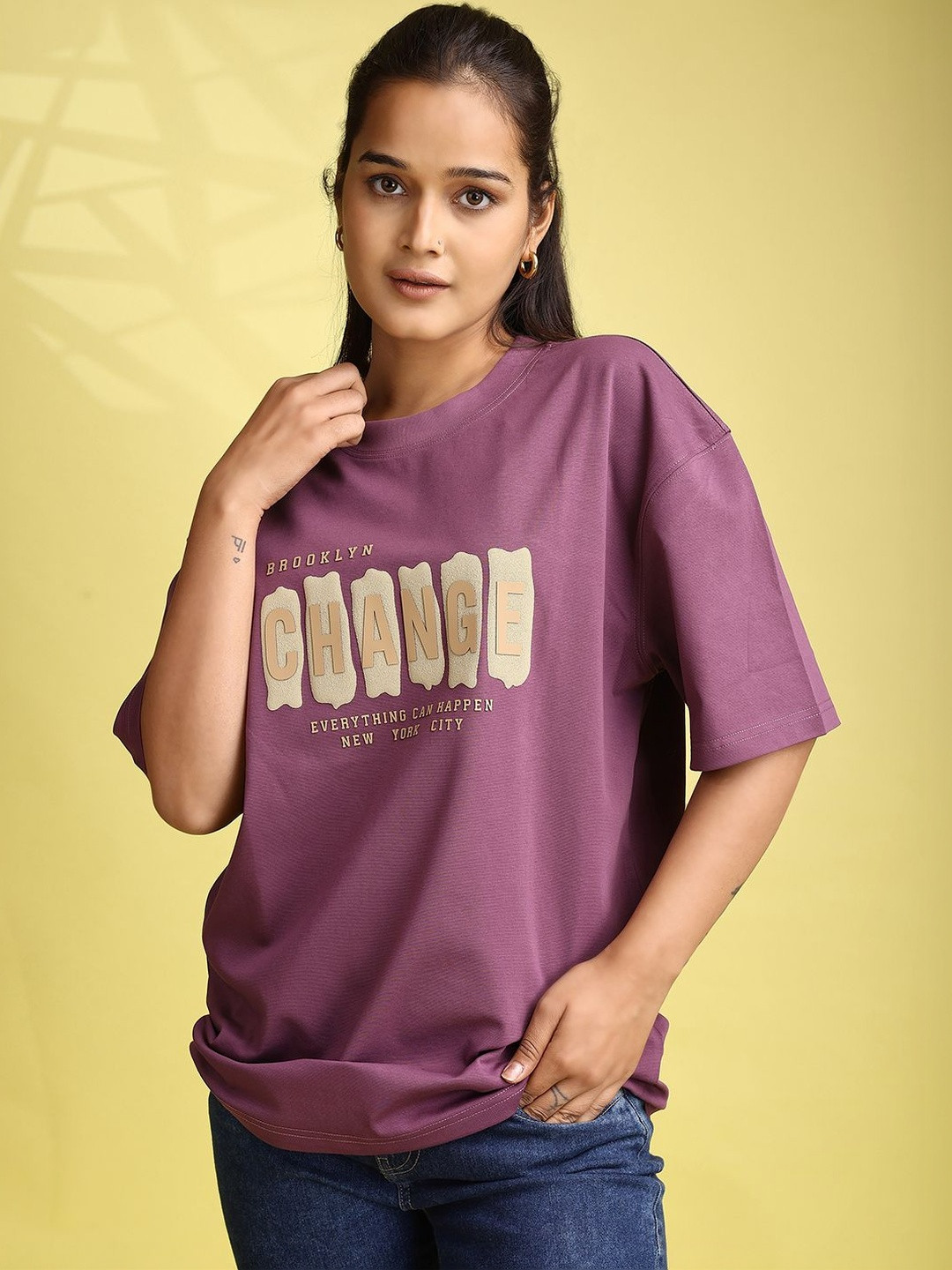 La Pajaro Women Typography Printed T-shirt