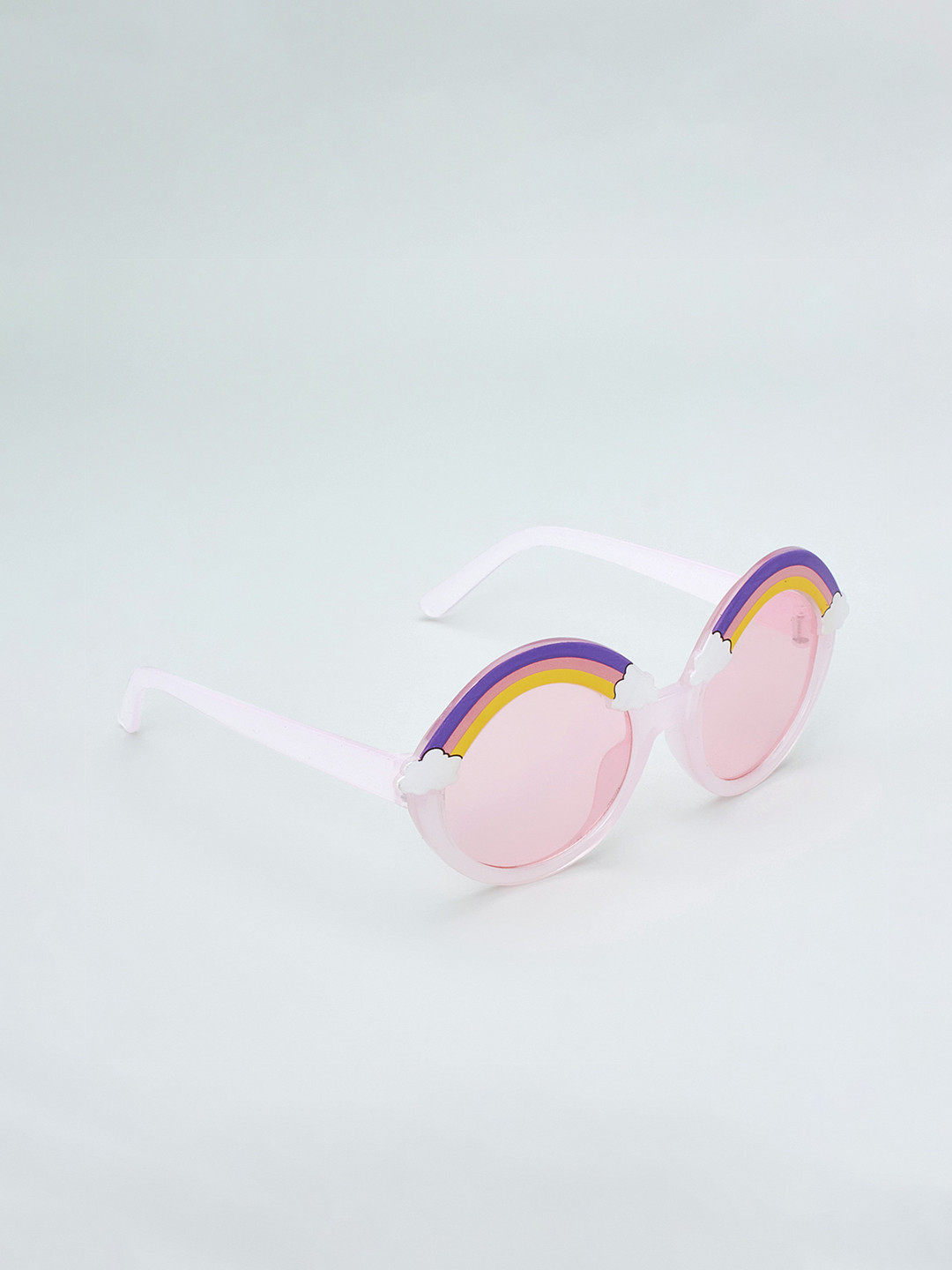 KIDSUN Girls Full Rim Style Round Sunglasses with 159_PINK_PINK