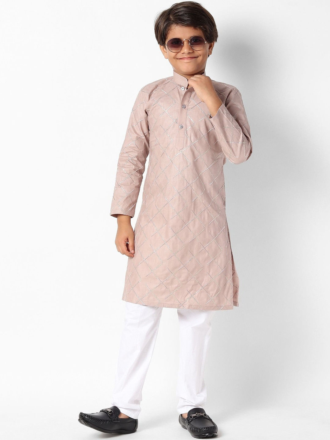 Uri and MacKenzie Boys Regular Pure Cotton Kurta with Pyjamas
