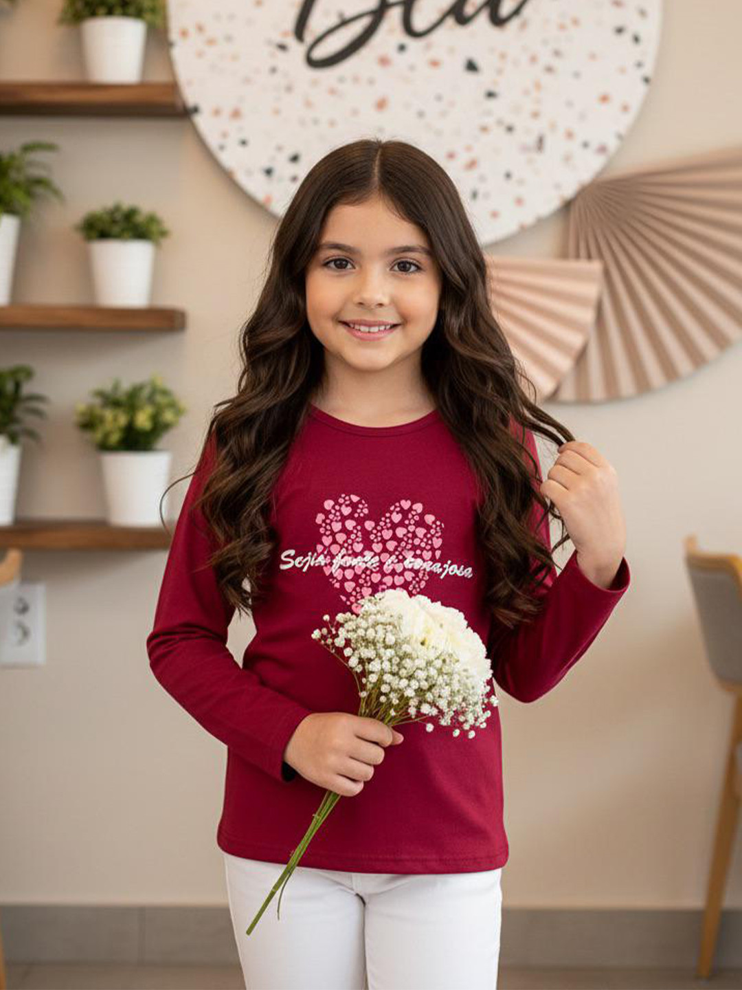 Fort Divine Girls Heart Printed T-shirt