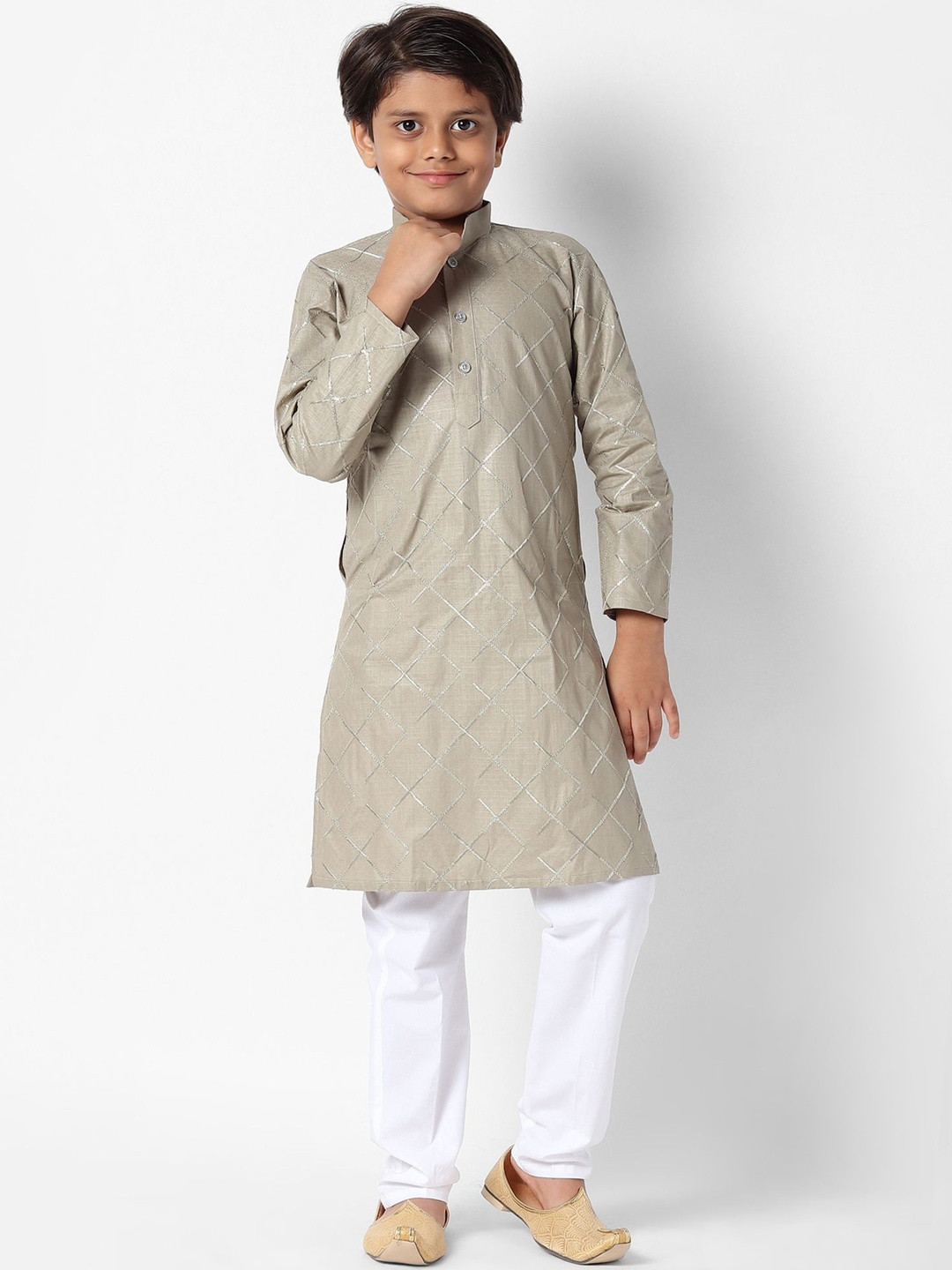 Uri and MacKenzie Boys Regular Pure Cotton Kurta with Pyjamas