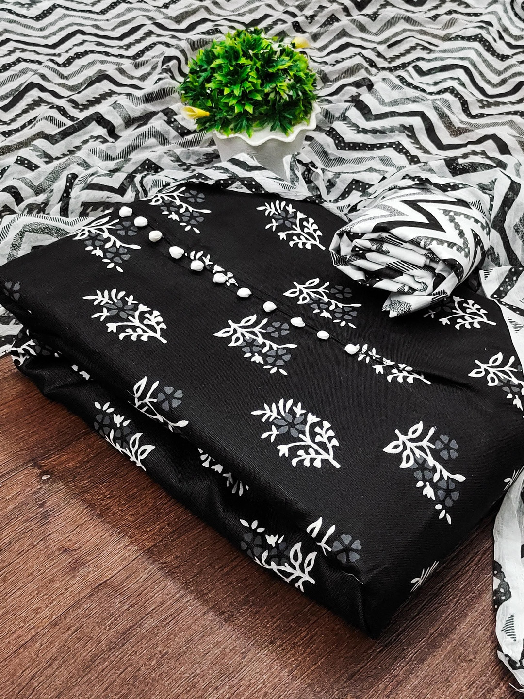 Dhaaga Ghar Printed Pure Cotton Unstitched Dress Material