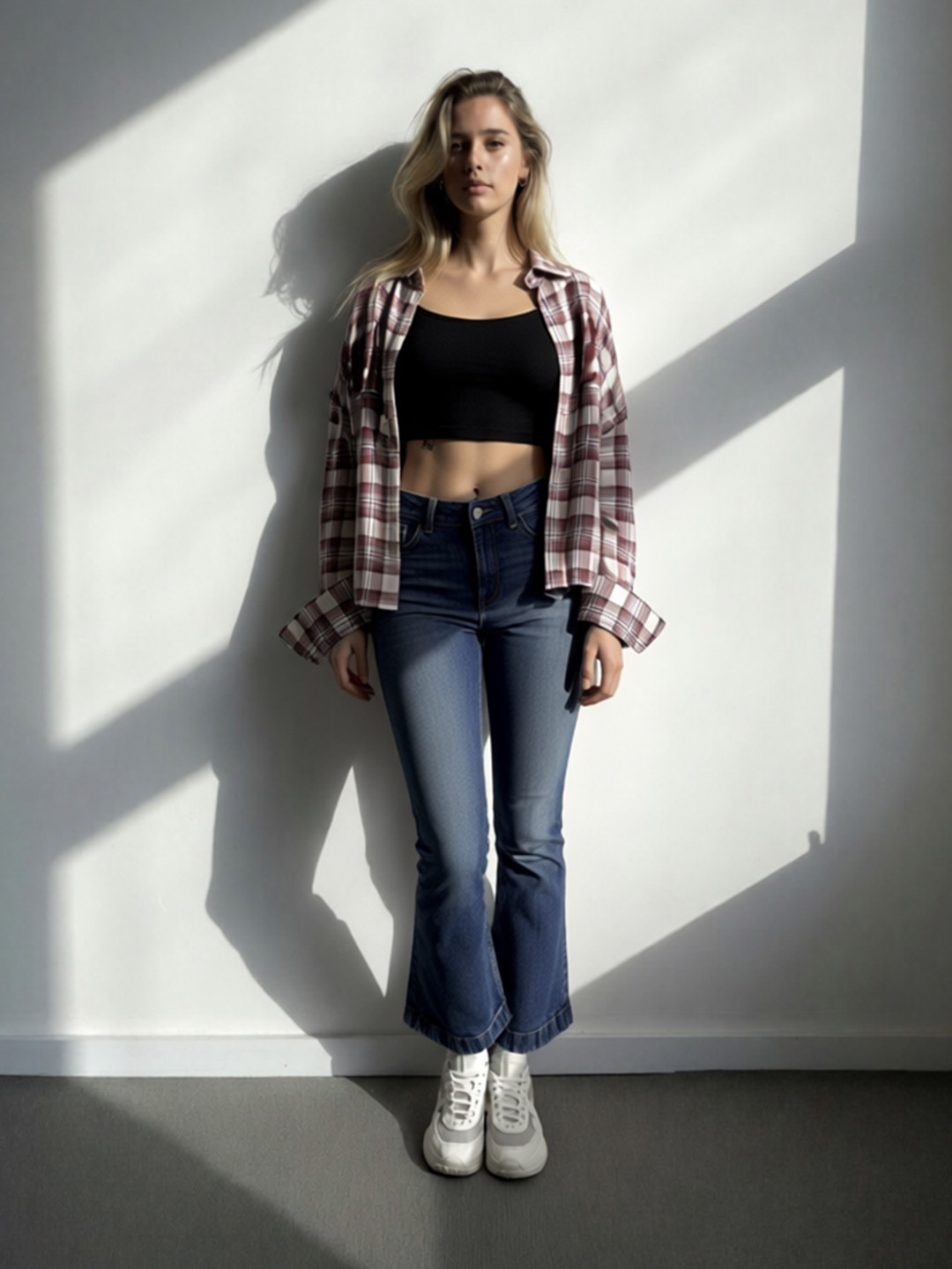 ONLY Women Flared High-Rise Light Fade Stretchable Jeans