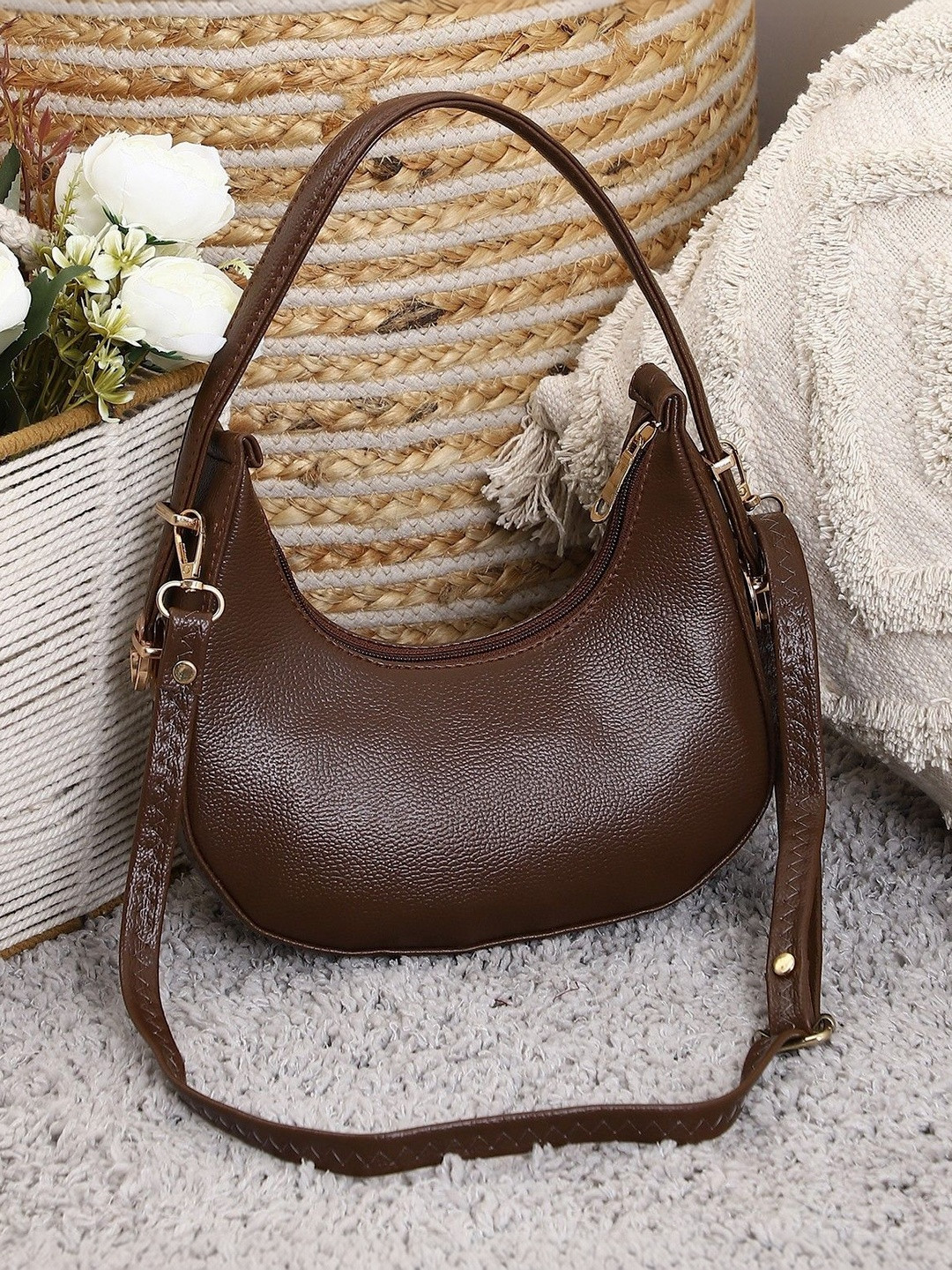 Springberry Solid Half Moon Sling Bag