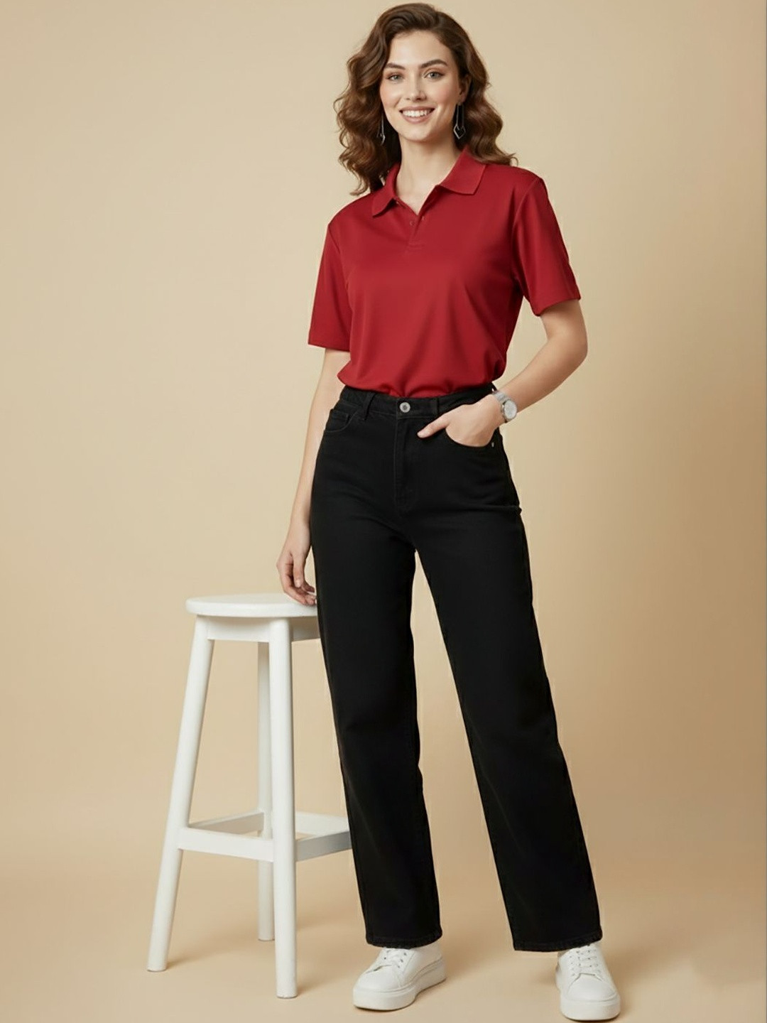 SZN Women Polo Collar T-shirt