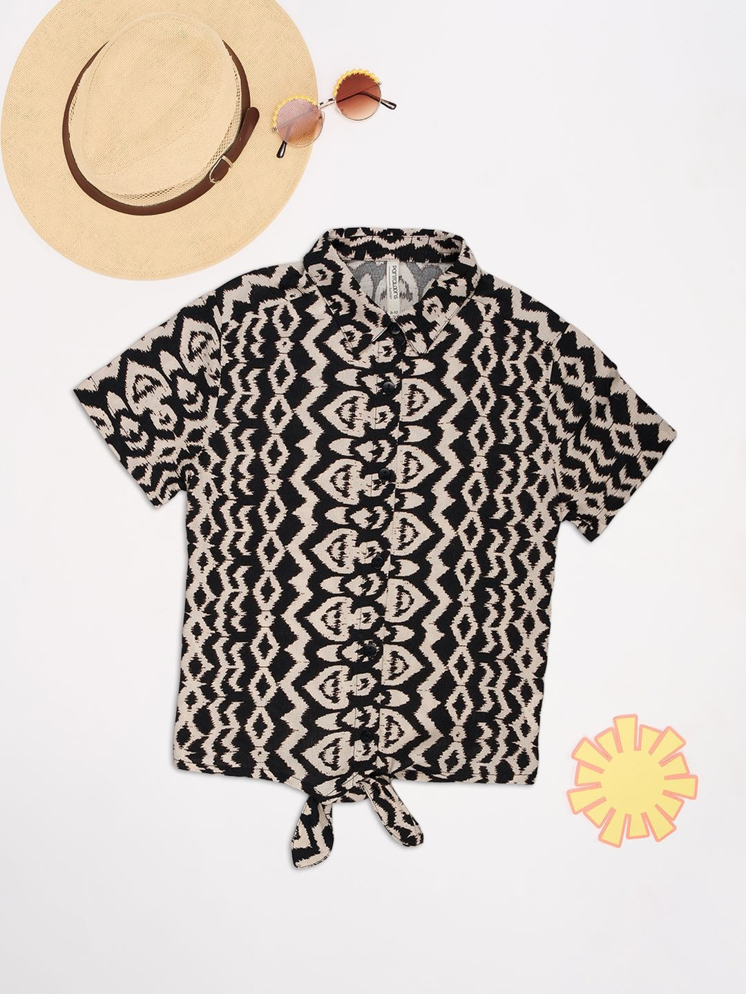 Pantaloons Junior Girls Printed Casual Shirt