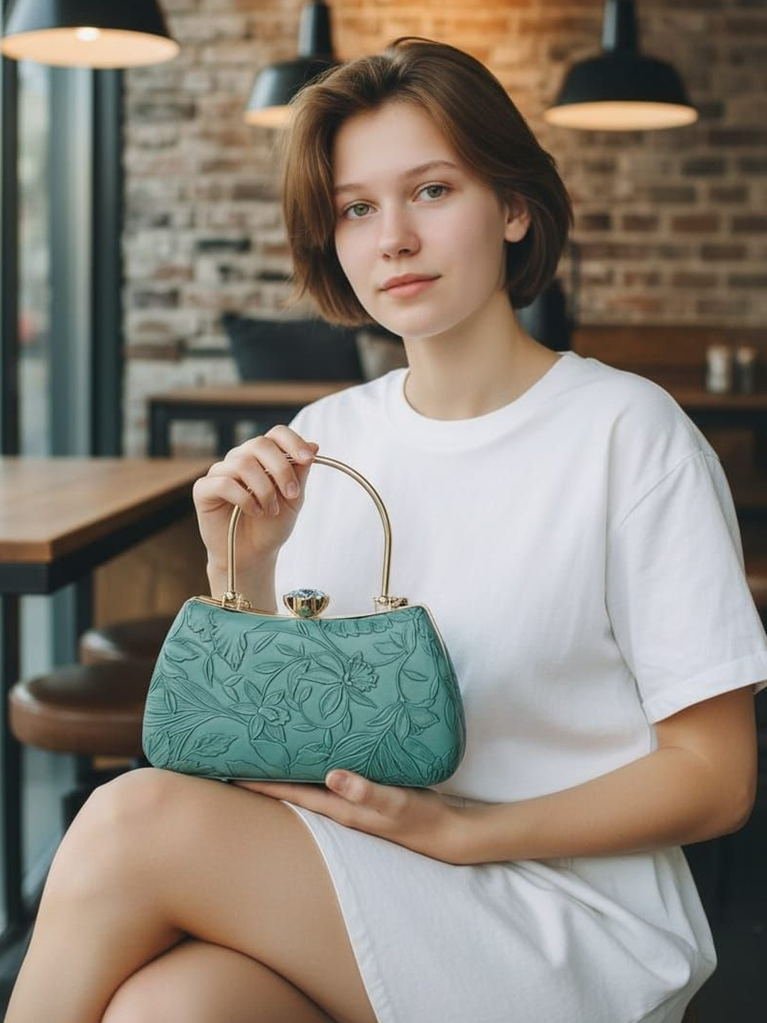 MISHA Textured Box Clutch
