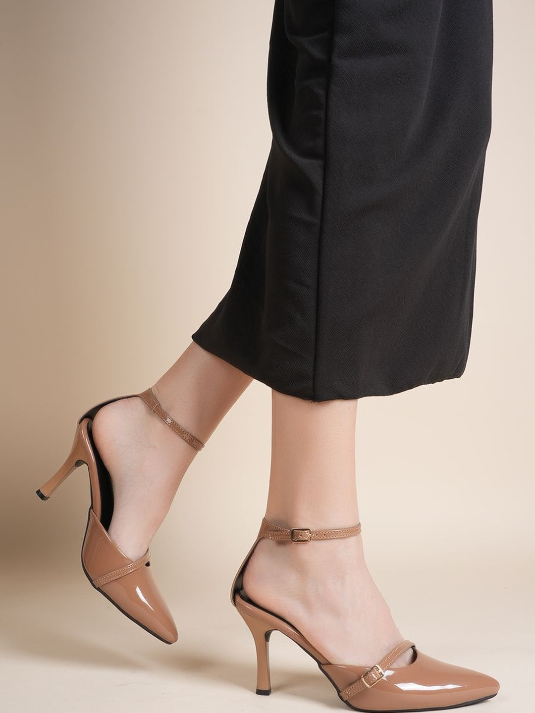 DROP BOLD Party Slim Heeled Pumps with Buckles