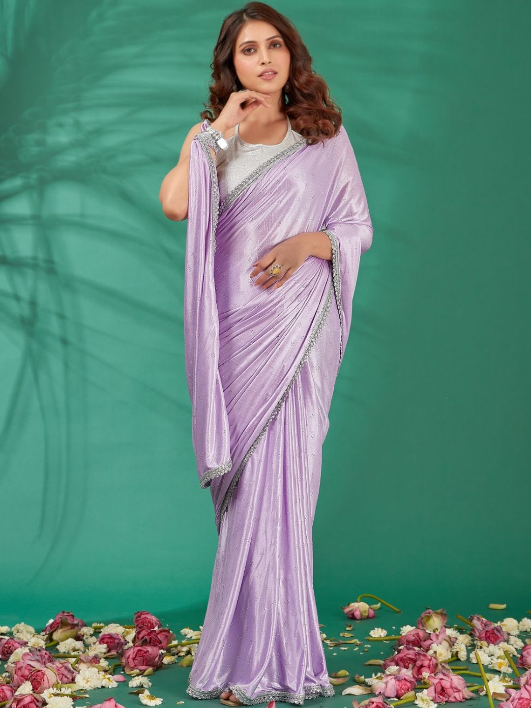 Parmila Fashion Embellished Sequinned Heavy Work Bhagalpuri Saree
