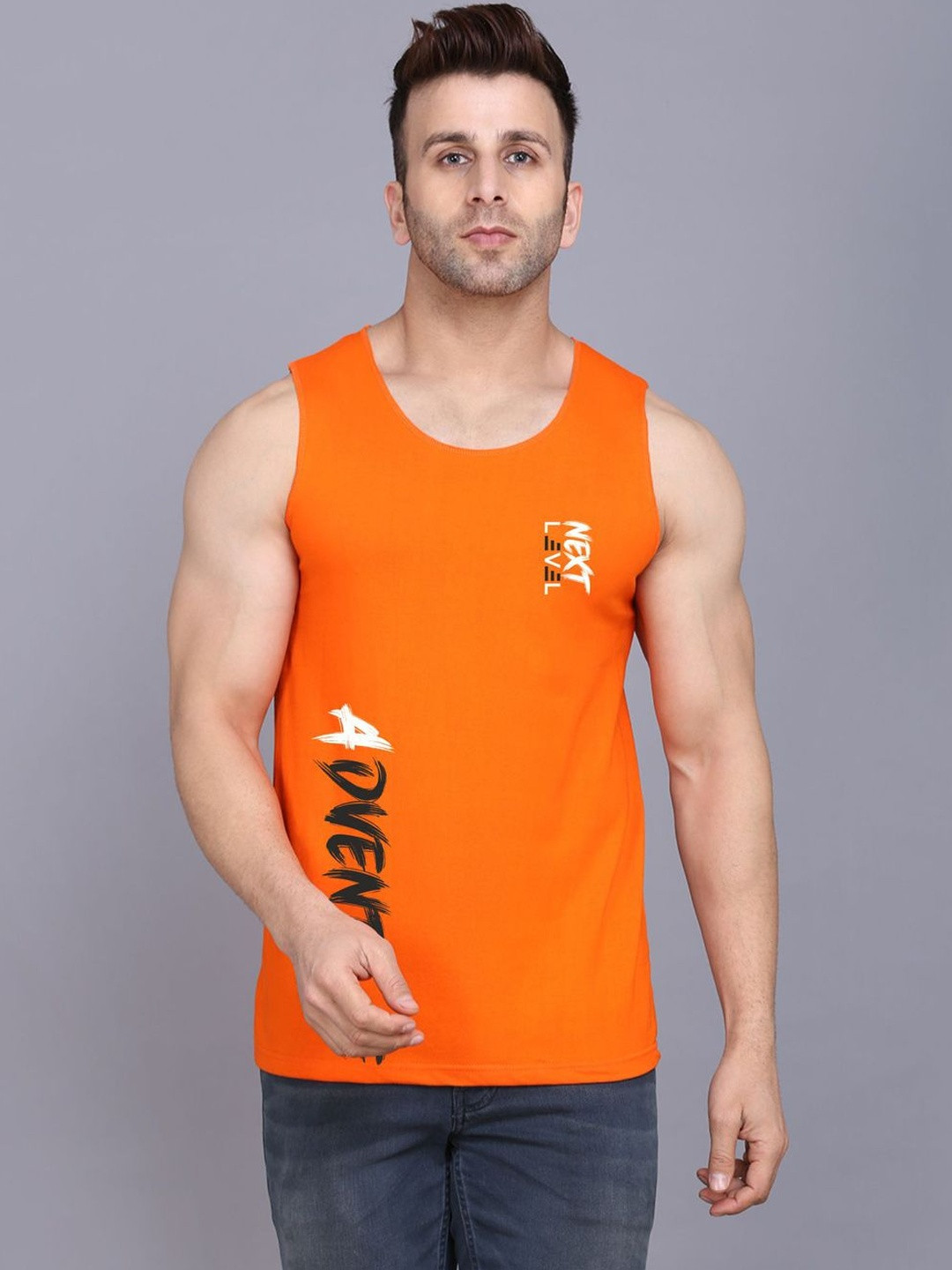 MINISTRY OF FRIENDS Printed Scoop Neck Gym Vest