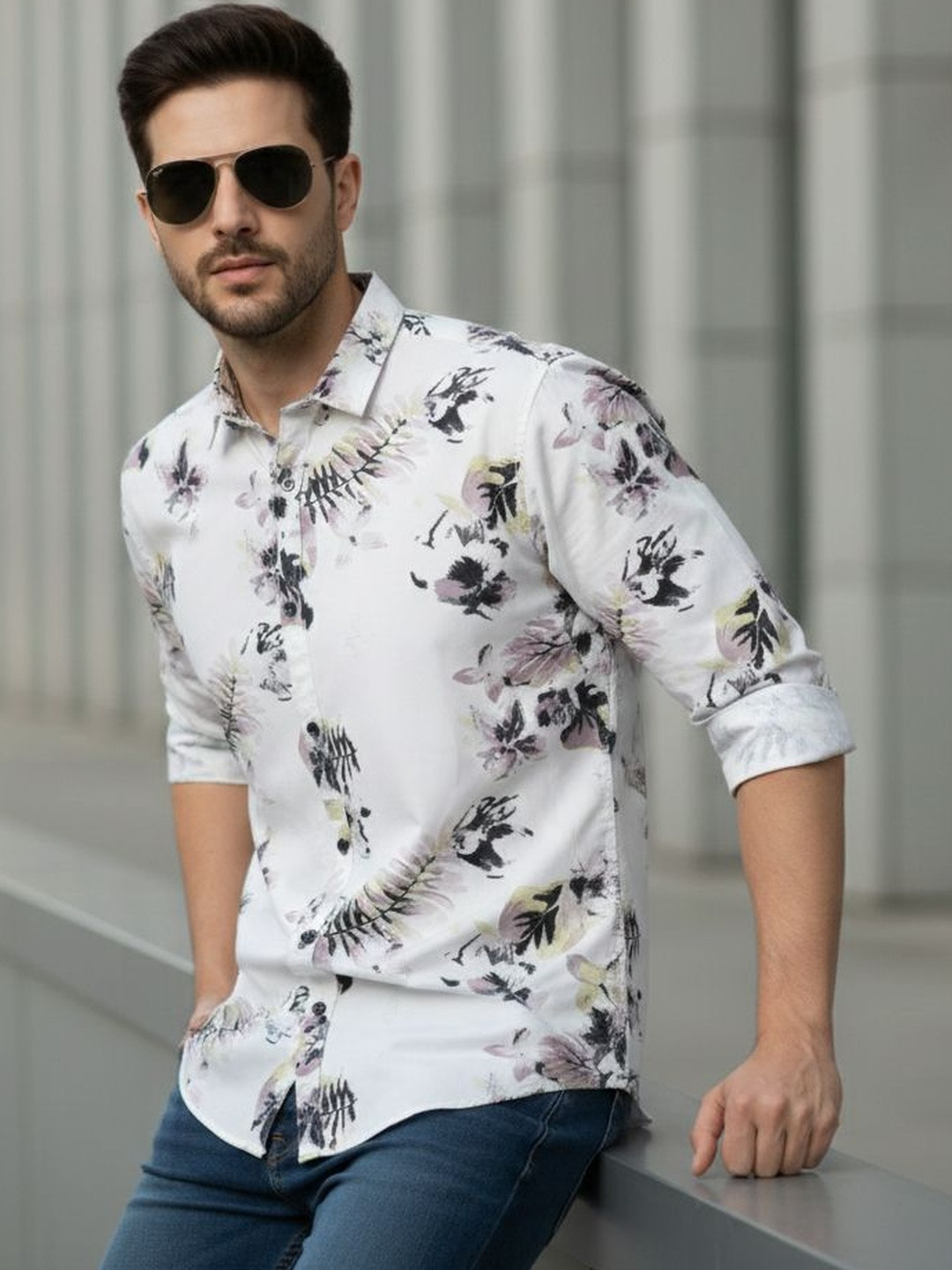 SHIRTZONE Men Standard Floral Printed Casual Shirt