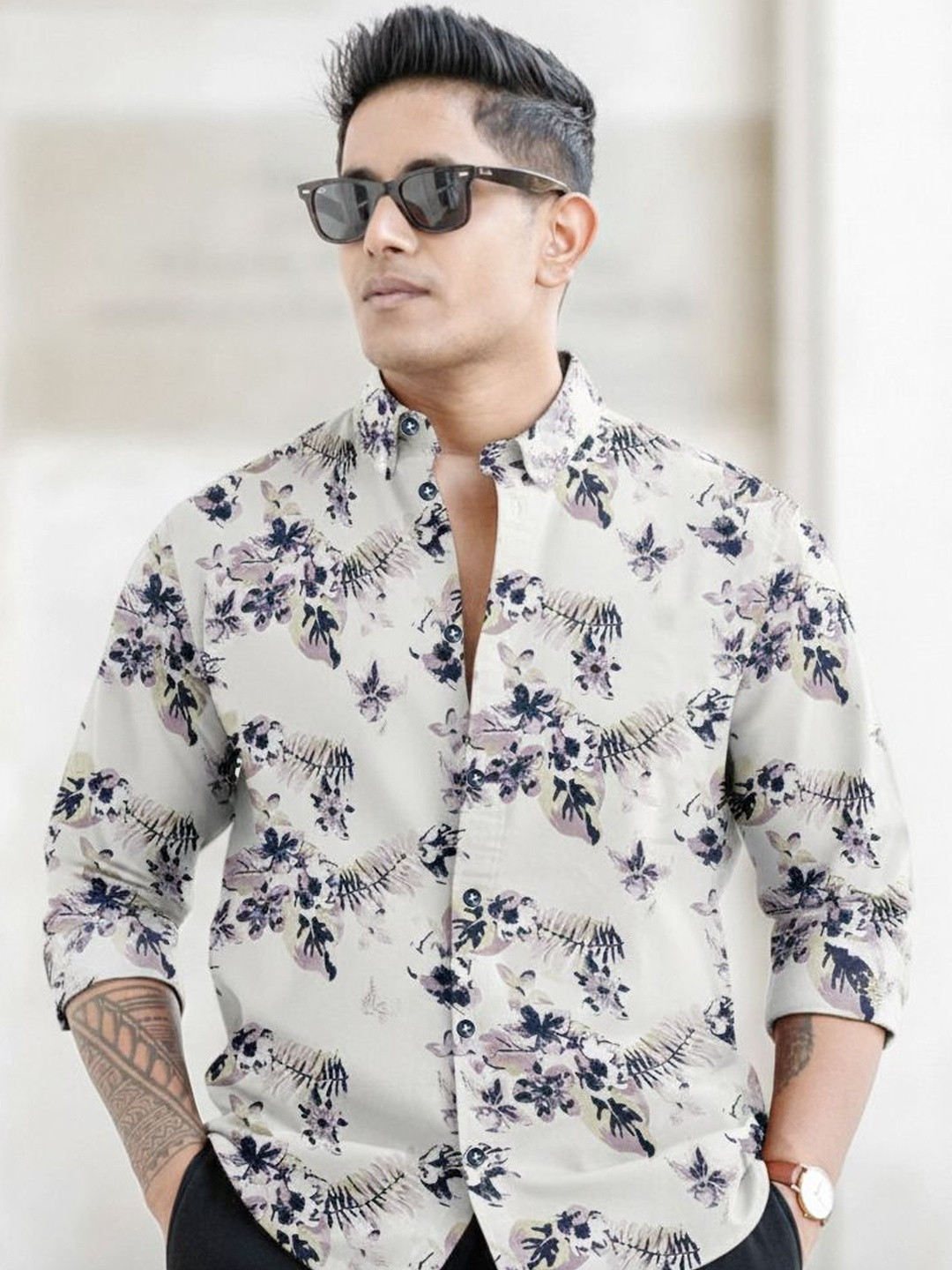 SHIRTZONE Men Standard Floral Printed Casual Shirt
