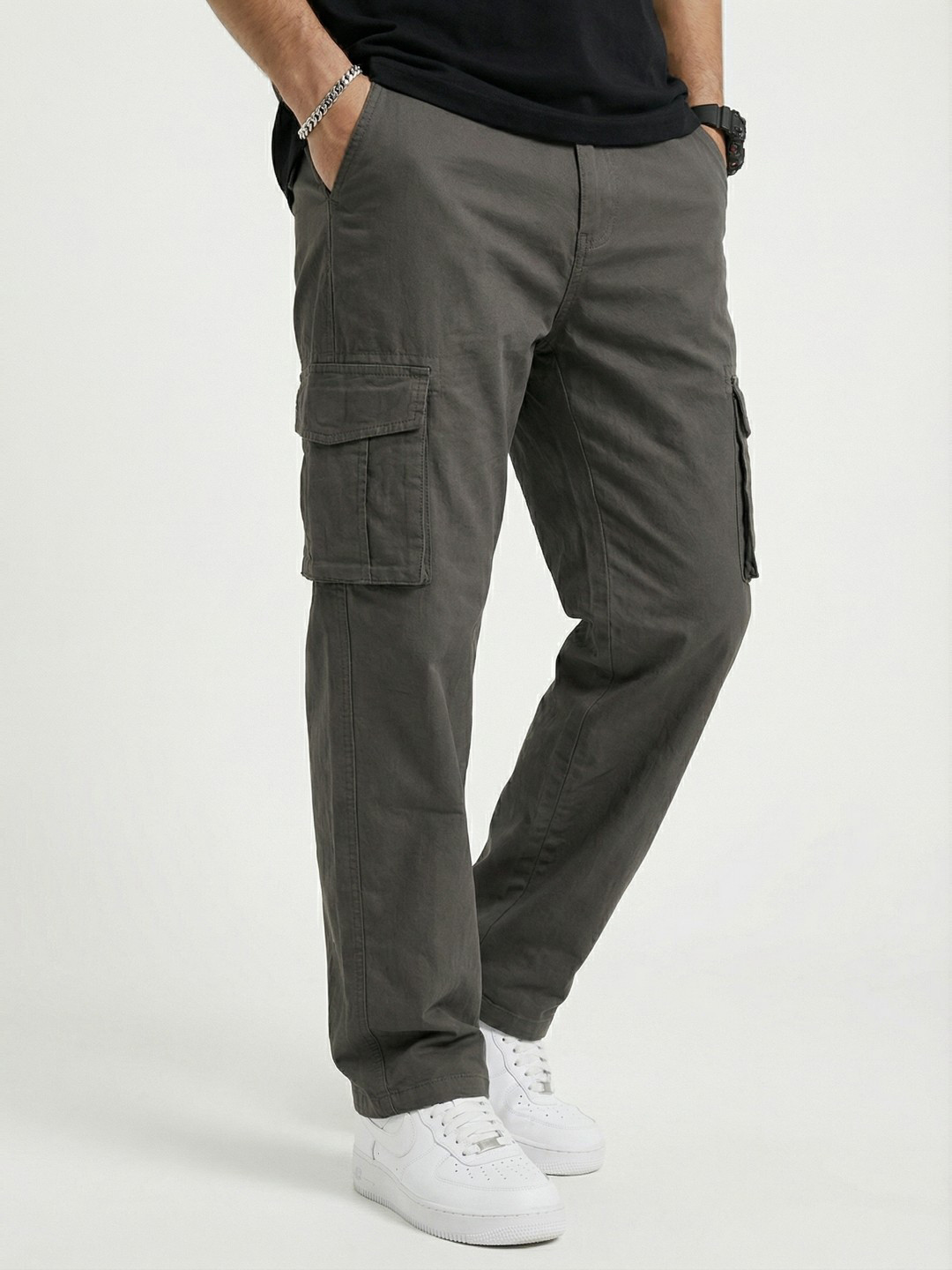 glitchez Men High-Rise Cargos Trousers