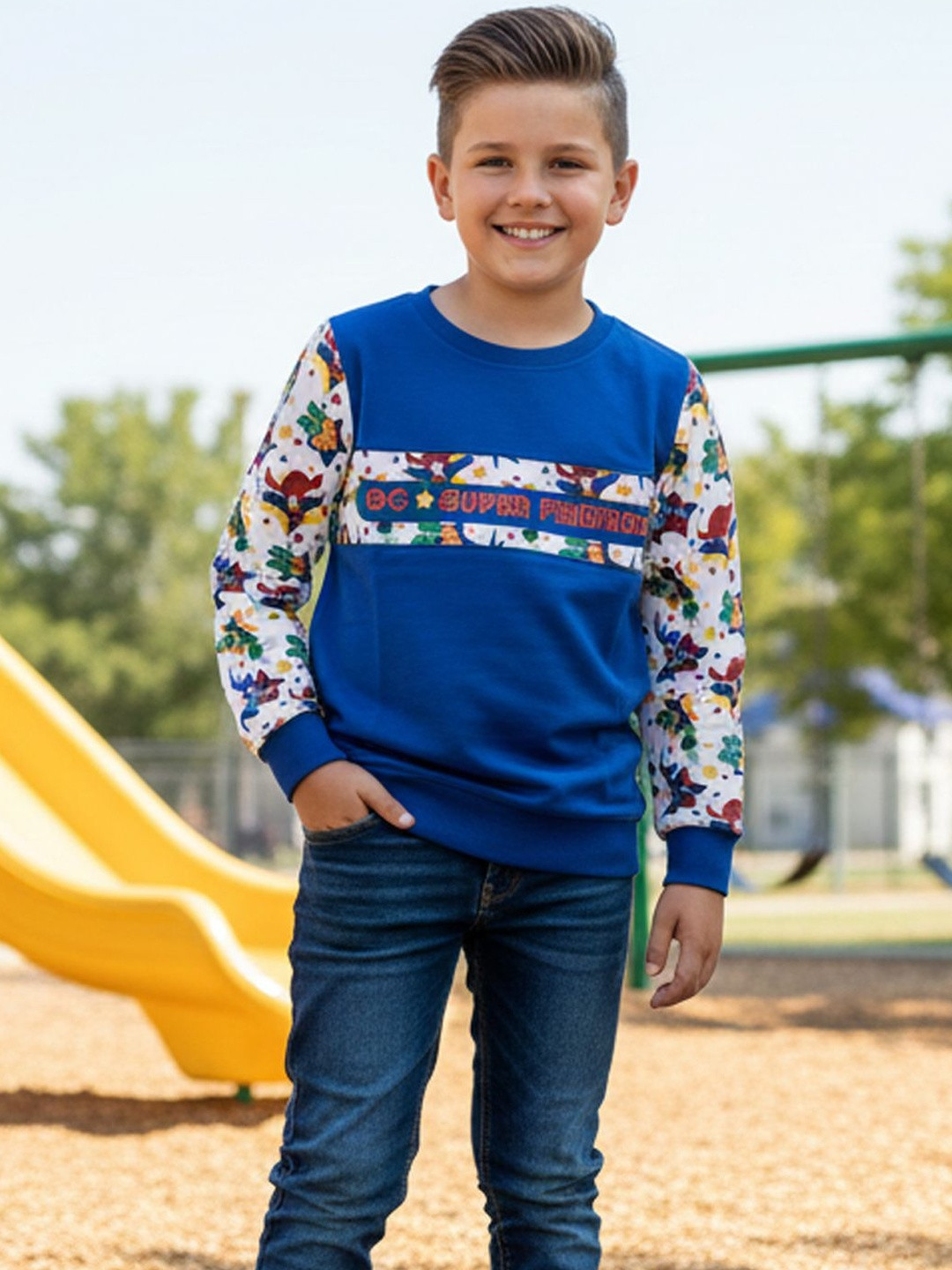 Here&Now X Denikid Boys Colourblocked Sweatshirt