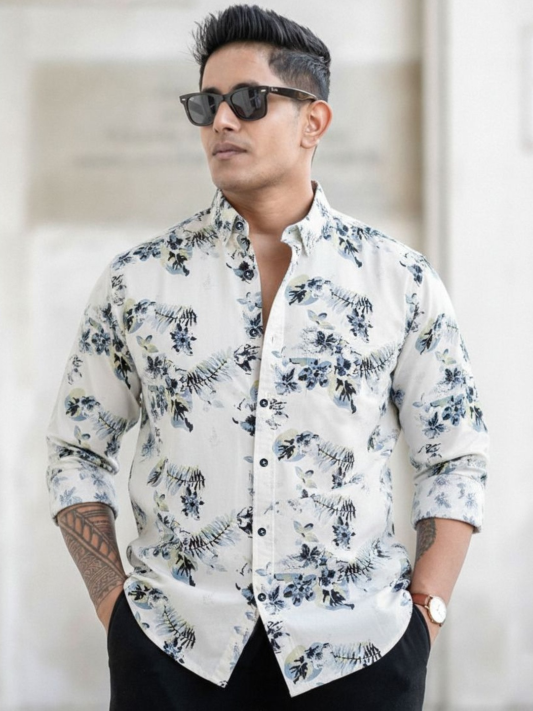 SHIRTZONE Men Standard Floral Printed Casual Shirt