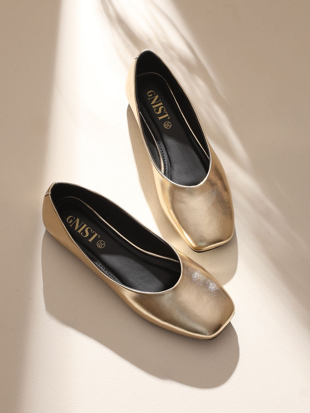 GNIST Women Square Toe Slip-on Ballerinas