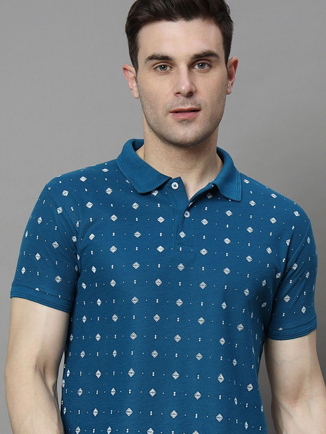 SZN Men Printed Polo Collar T-shirt