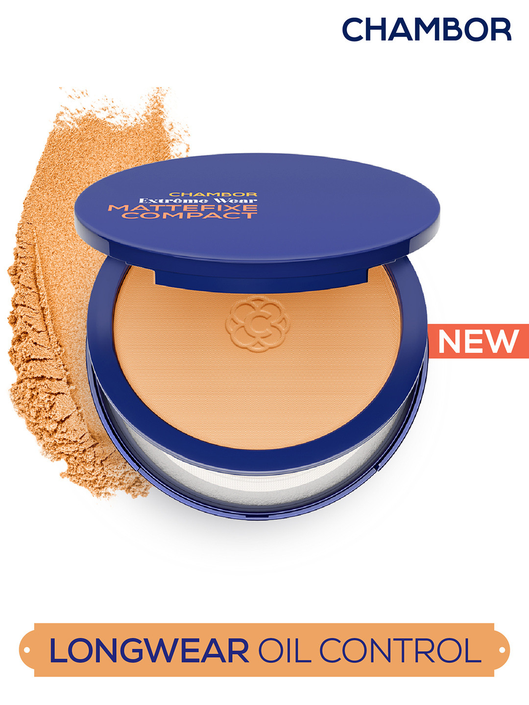 Chambor Extreme Wear Mattefixe Compact Powder- 9 g- Warm Tan 206