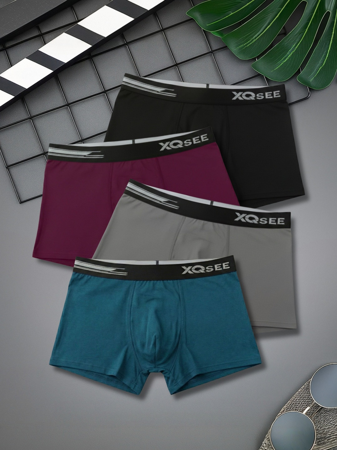 XQSEE Pack Of 4 Mid-Rise Short Trunk