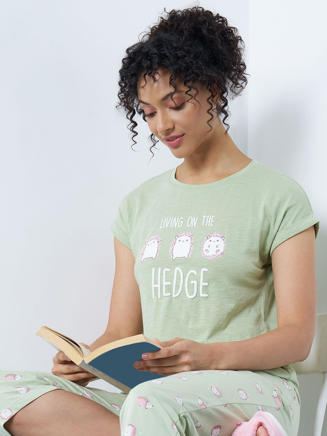 Dreamz by Pantaloons Printed Pure Cotton Lounge Tshirts