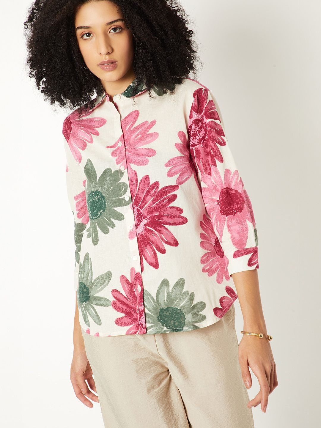 max Shirt Collar Printed Tunic