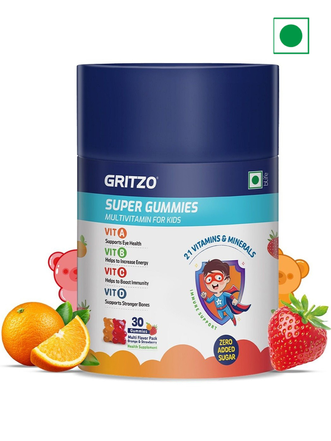 Gritzo Super Gummies Multivitamin For Kids - 30 Gummies