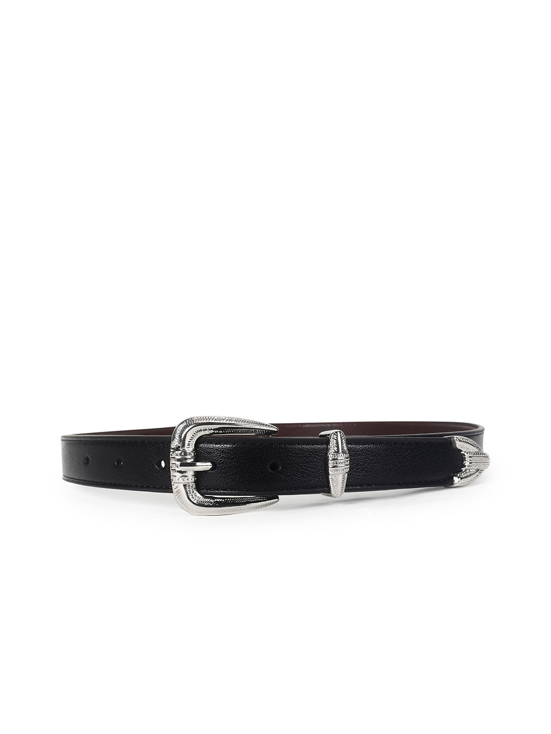 Punnu Women Western Statement Buckle Belt With Tang Closure