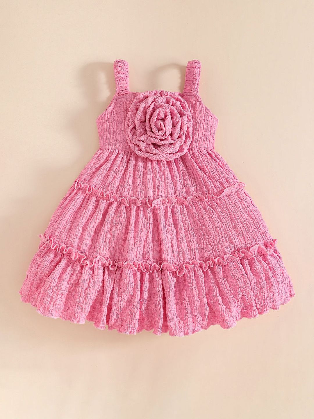 Hopscotch Blooming Rose Printed Polyester Knee Length Fit & Flare Dress