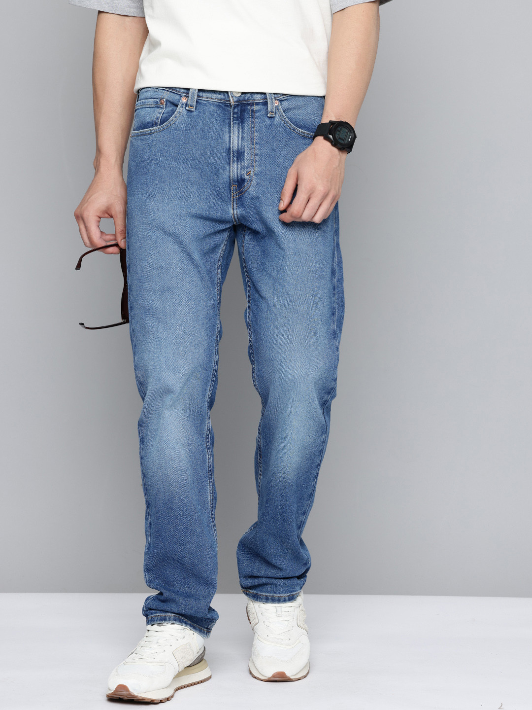 Levis Men 505 Straight Fit Heavy Fade Stretchable Jeans