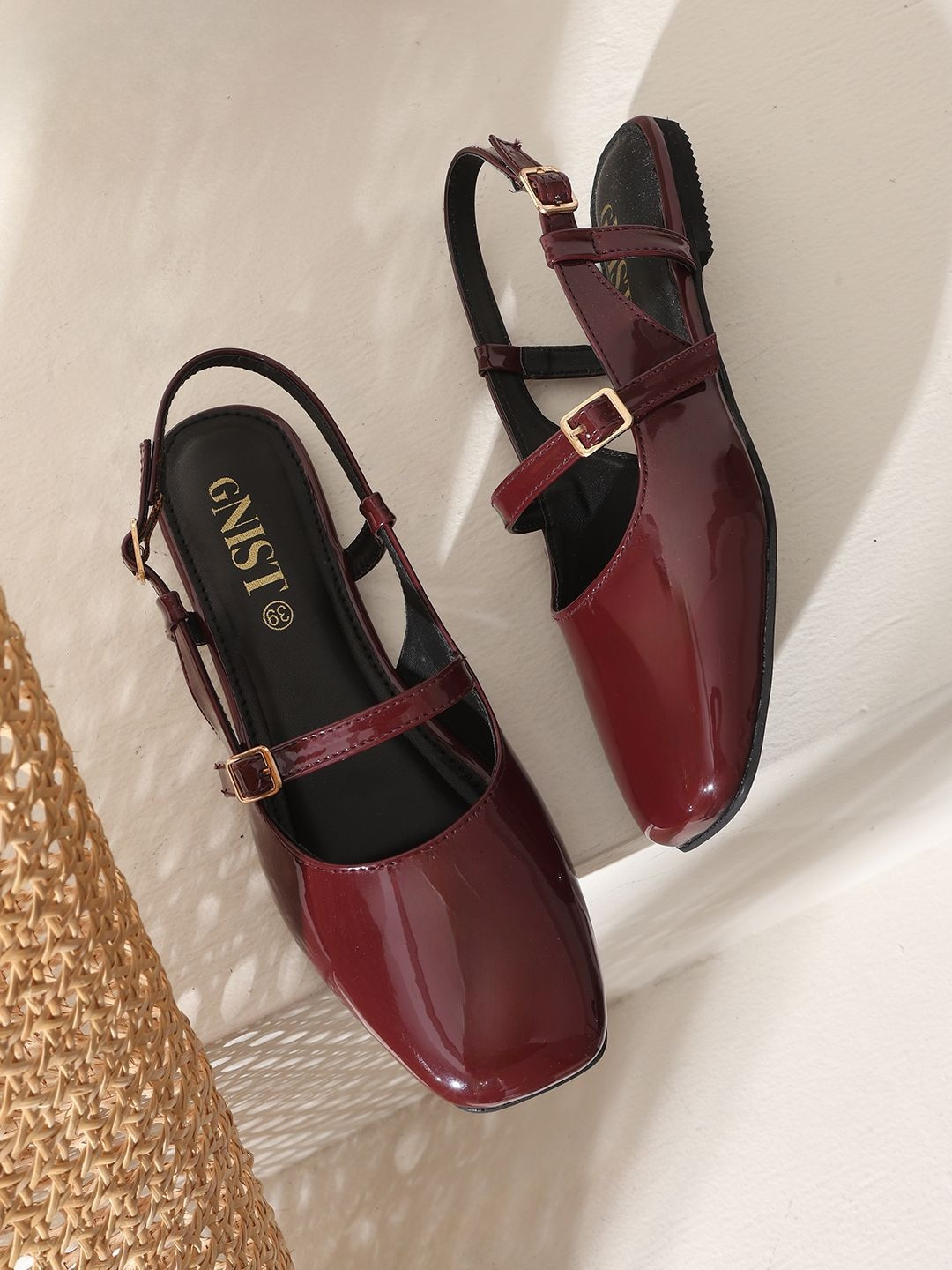 GNIST Women Square Toe Ballerinas