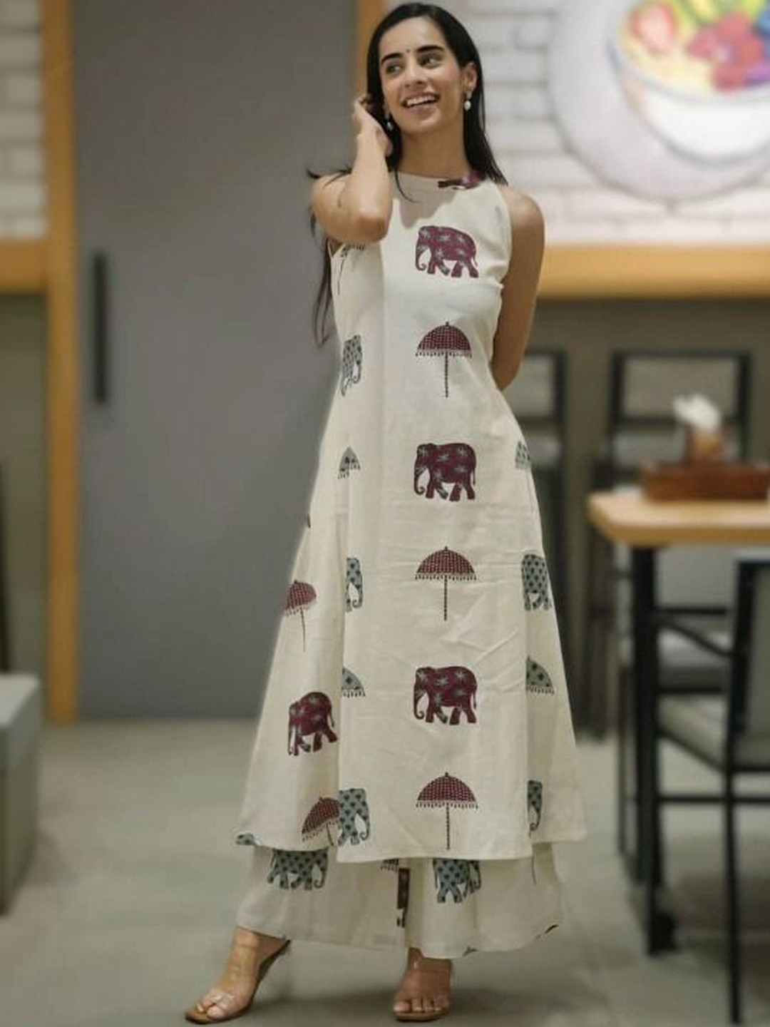 SHLOKFASHIONS Women Ethnic Motifs Printed Regular Kurta with Palazzos