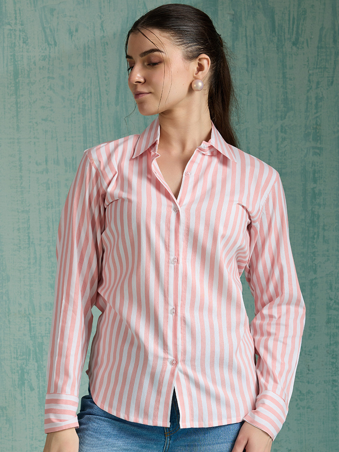 Sixth House Women Striped Casual Shirt