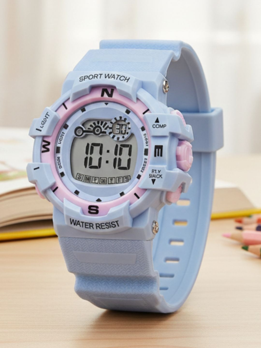PAPIO Unisex Kids Dial & Straps Digital Stopwatch Watch KD-214 SKY BLUE