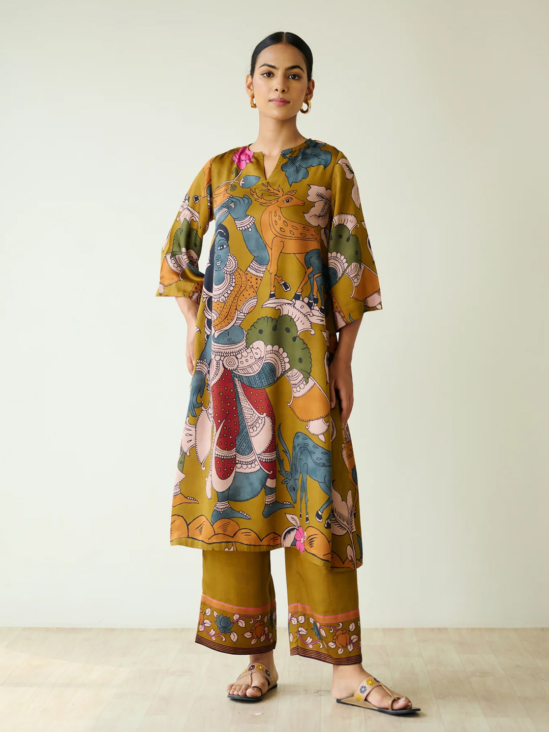 Anouk Rustic Women Ethnic Motifs Printed Regular Kurta with Palazzos