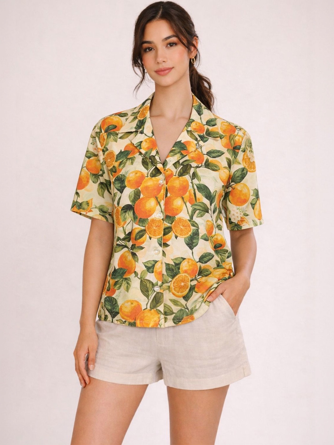 Sixth House Women Floral Printed Casual Shirt
