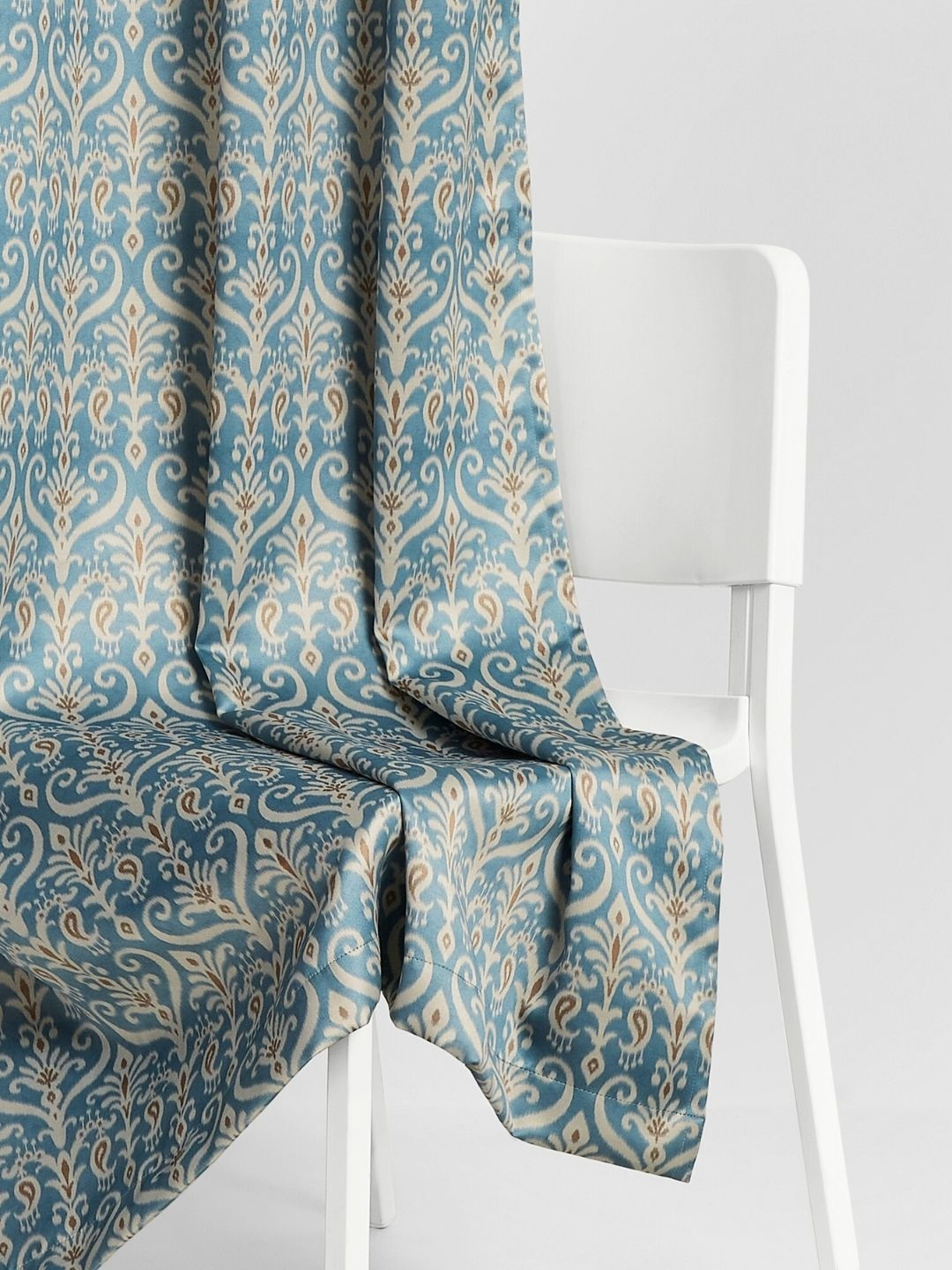 haus & kinder Blue & Beige Ethnic Motifs Room Darkening Door Curtain
