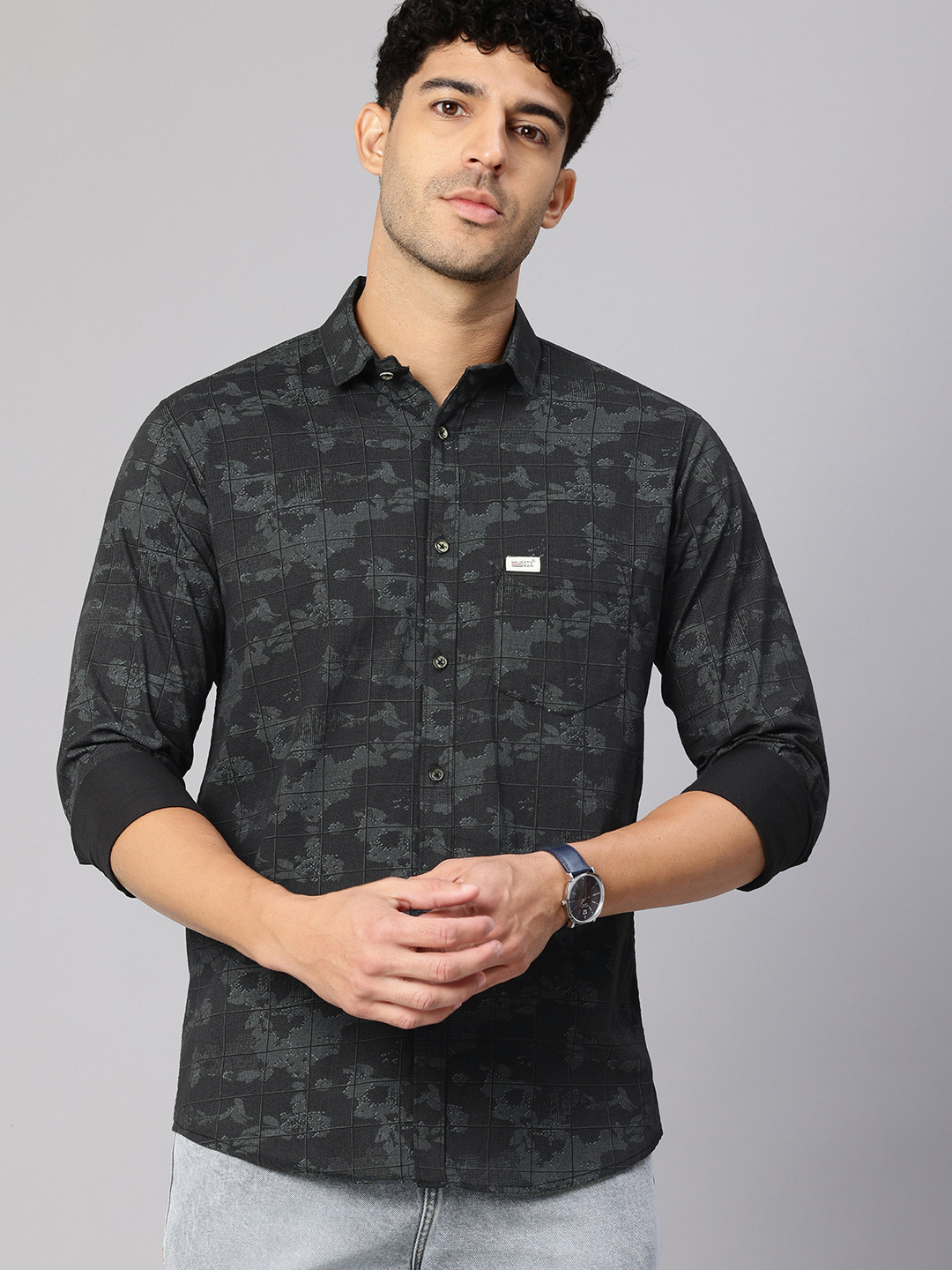 Majestic Man Pure Cotton Comfort Slim Fit Abstract Printed Casual Shirt