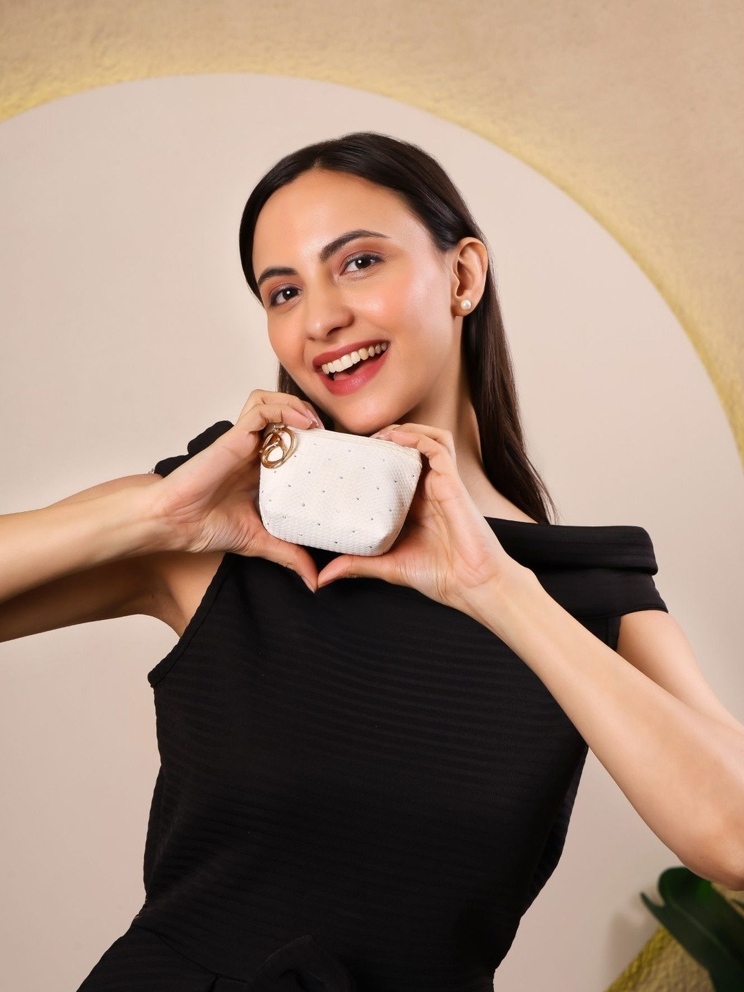 Abbana White Quilted Coin Pouch For Women - Mini Wallet & Small Handbag Accessories