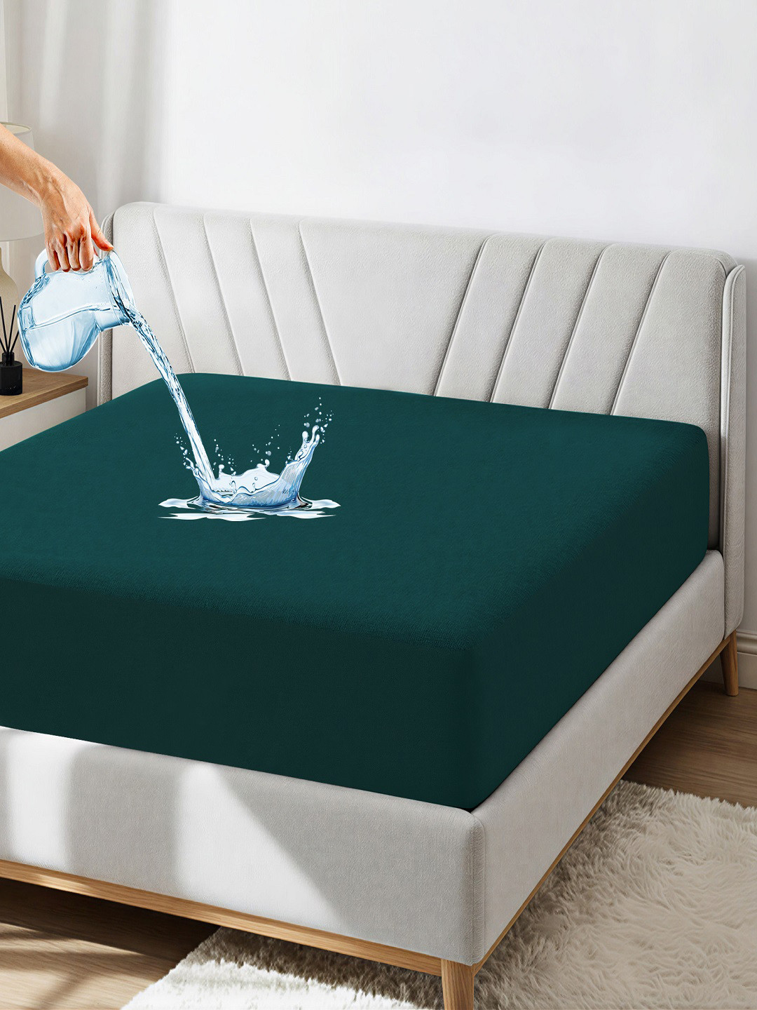 GADDA CO Peacock Cotton King Size Soft & Waterproof Mattress Protector