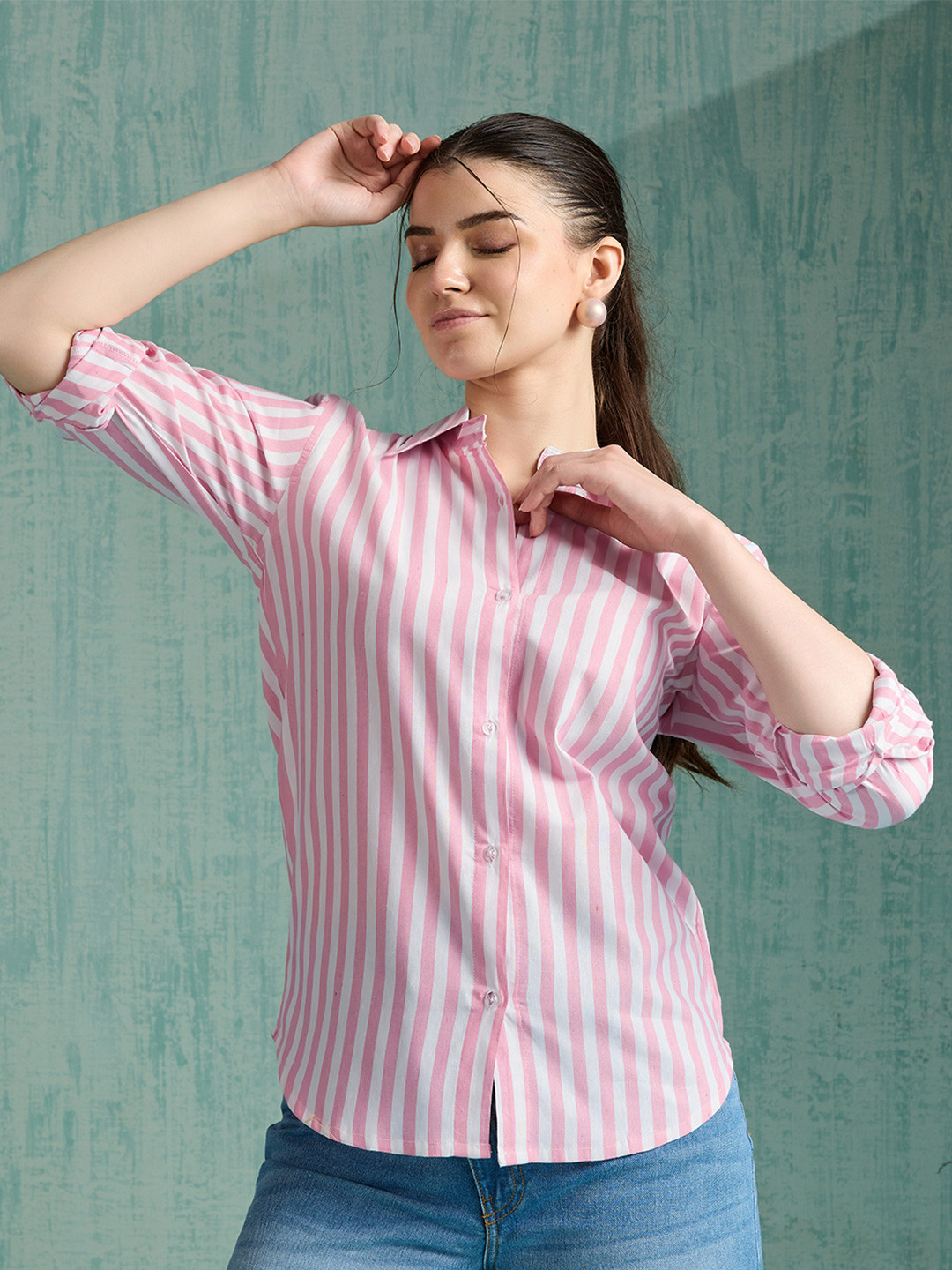 Sixth House Women Striped Casual Shirt