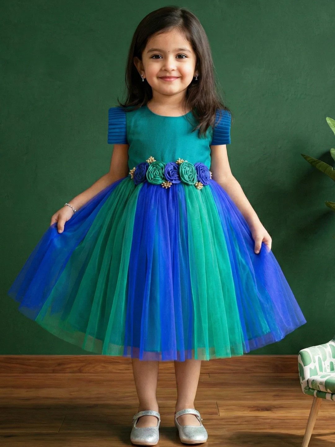 STANWELLS KIDS Girls Floral Designer Partywear Frock