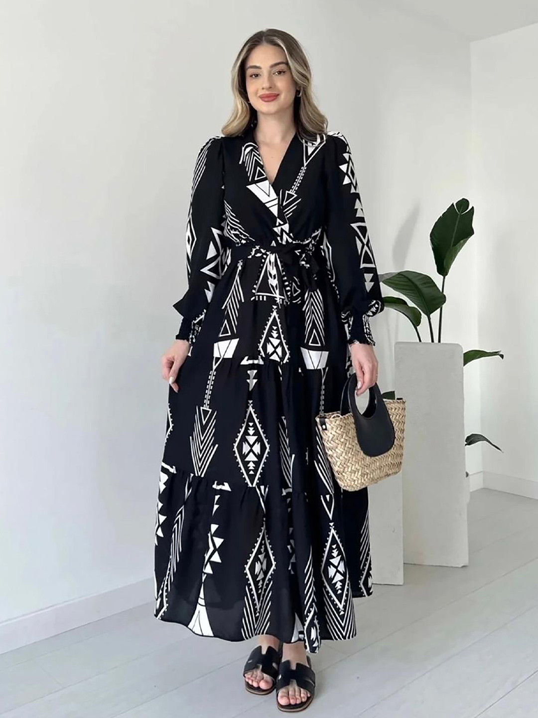 NWH Print Kaftan Midi Dress