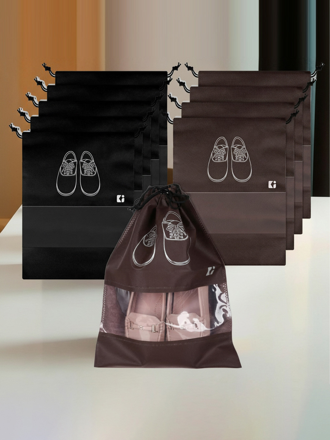 Kuber Industries Set Of 10 Non Woven Shoe Bags