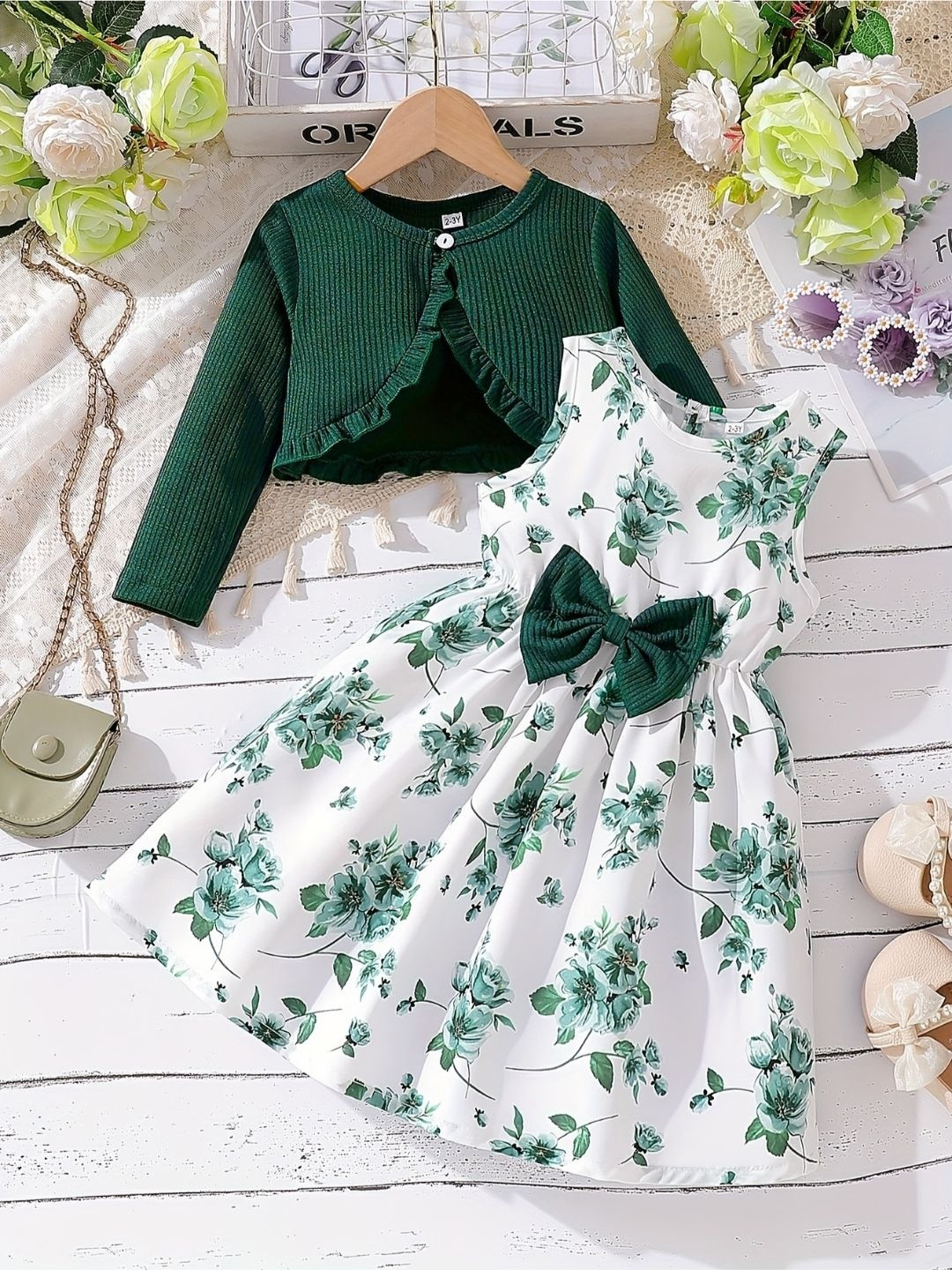 YK Floral Print Fit & Flare Dress