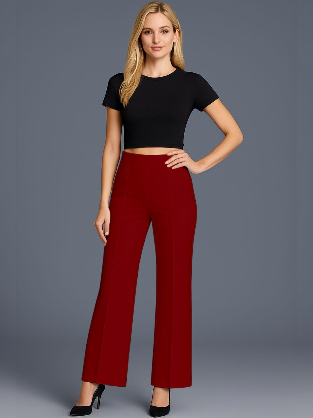 JAMES&GEORGE Women Relaxed Easy Wash Trousers