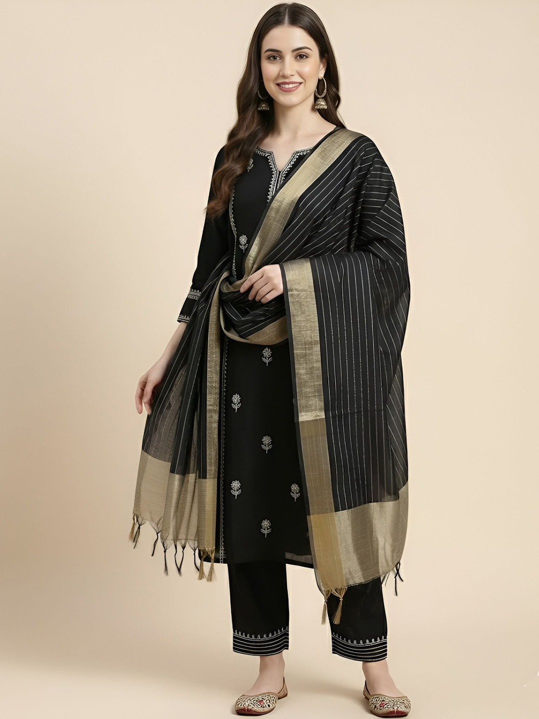 MUFFLY Striped Dupatta